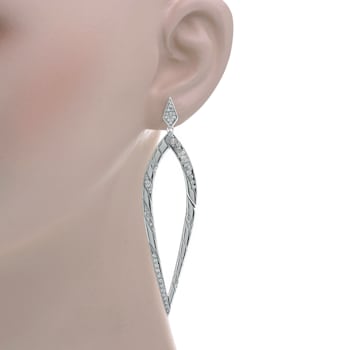 John Hardy Lahar Sterling Silver Diamond 1.10ctw Drop Earrings