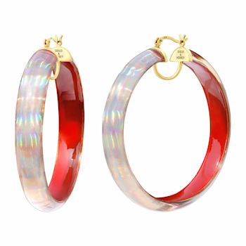 Large Iridescent Hoops in Red