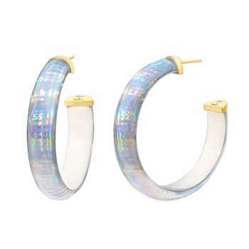 Iridescent Hoops in White