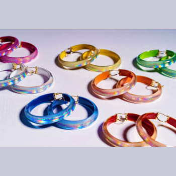 Large Iridescent Hoops in Red