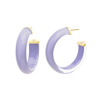 Small Illusion Hoop Earrings in Lavender