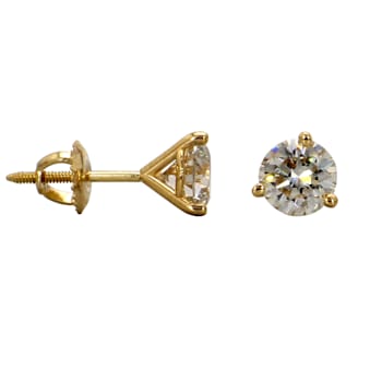 IGI Certified 3/4 Ct. T.W. White Lab-Grown Diamond Martini Stud 14K
Yellow Gold Earrings