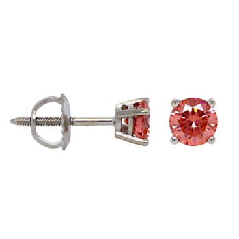 IGI Certified 1.00 Ct. T.W. Pink Lab-Grown Diamond Stud 14K White Gold Earrings