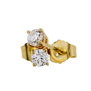 IGI Certified 1/4 Ct. T.W. White H-I Lab Grown Diamond Stud 14K Yellow
Gold Earrings