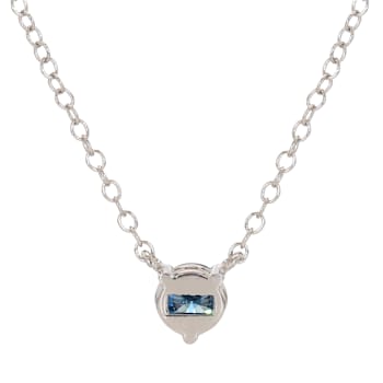 1/3 Ct. Blue Lab Grown Diamond Solitaire 14K White Gold Necklace