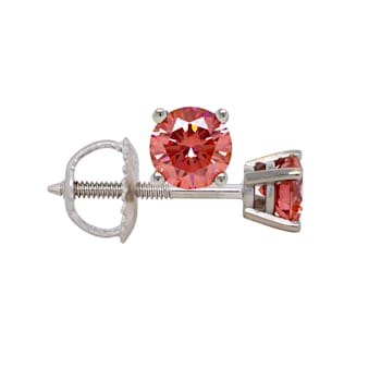 IGI Certified 3/4 Ct. T.W. Pink Lab-Grown Diamond Stud 14K White Gold Earrings