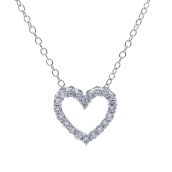 1/4 Ct. T.W. Lab-Grown Diamond 14K White Gold Heart Pendant