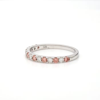 1/2 Ct. T.W. Pink And White Lab-Grown Diamond Ring 14K White Gold