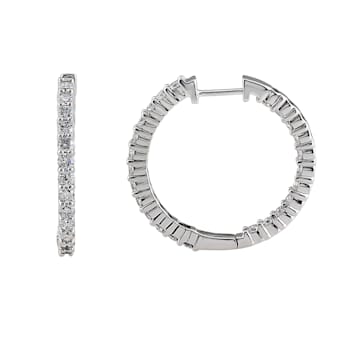 4.00 Ct. T.W. White Lab Grown Diamond Hoops 14k White Gold