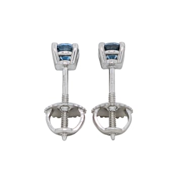 IGI Certified 3/4 Ct. T.W. Blue Lab-Grown Diamond Stud 14K White Gold Earrings