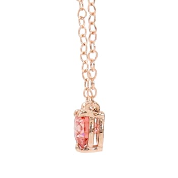 1/3 Ct. Pink Lab Grown Diamond Solitaire 14K Rose Gold Necklace