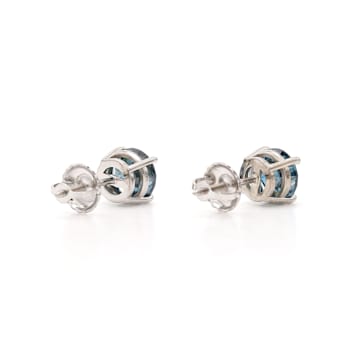 IGI Certified 1.50 Ct. T.W. Blue Lab-Grown Diamond Stud 14K White Gold Earrings