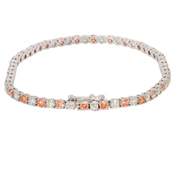 5.00 Ct. T.W. Pink And White Lab Grown Diamond 14K White Gold Bracelet