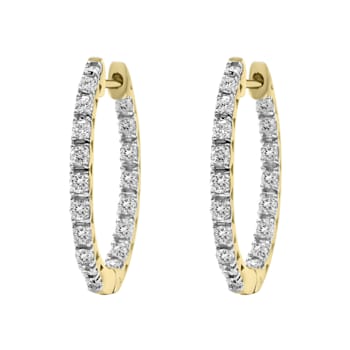 4.00 Ct. T.W. White Lab Grown Diamond Hoops 14k Yellow Gold