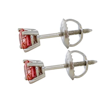 IGI Certified 1.50 Ct. T.W. Pink Lab-Grown Diamond Stud 14K White Gold Earrings