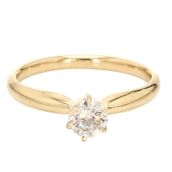 IGI Certified 1/2 Carat Solitaire Lab-Grown Diamond 14K Yellow Gold Ring
