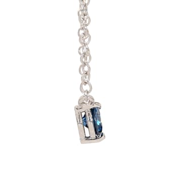 1/3 Ct. Blue Lab Grown Diamond Solitaire 14K White Gold Necklace