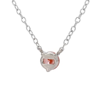 1/3 Ct. Pink Lab Grown Diamond Solitaire 14K White Gold Necklace