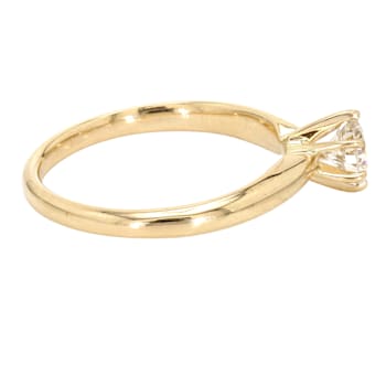 IGI Certified 1/2 Carat Solitaire Lab-Grown Diamond 14K Yellow Gold Ring