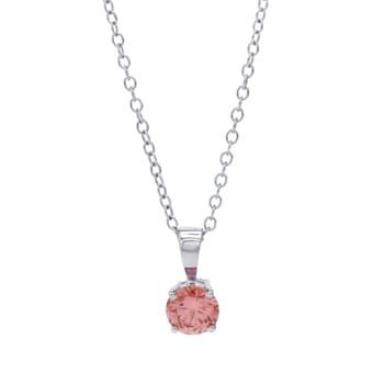 1/2 Ct. T.W. Pink Lab Grown Diamond Solitaire 14K White Gold Pendant