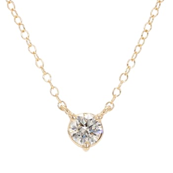 1/3 Ct. Lab Grown Diamond Solitaire 14K Yellow Gold Necklace