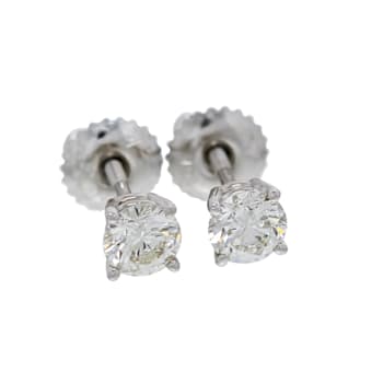 IGI Certified 1.00 Ct. T.W. White Lab-Grown Diamond Stud 14K White Gold Earrings