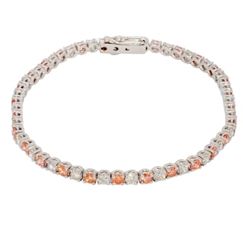 5.00 Ct. T.W. Pink And White Lab Grown Diamond 14K White Gold Bracelet