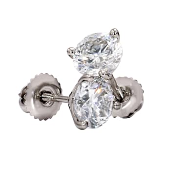 IGI Certified 1 1/2 Ct. T.W. Lab-Grown Diamond Martini Stud 14K White
Gold Earrings