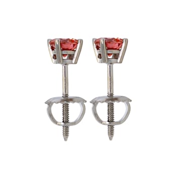 IGI Certified 1/2 Ct. T.W. Pink Lab-Grown Diamond Stud 14K White Gold Earrings