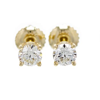 IGI Certified 1.50 Ct. T.W. White Lab-Grown Diamond Stud 14K Yellow Gold Earrings