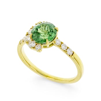 Green Prosperity Demantoid 18k Yellow Gold Ring 2.08ctw
