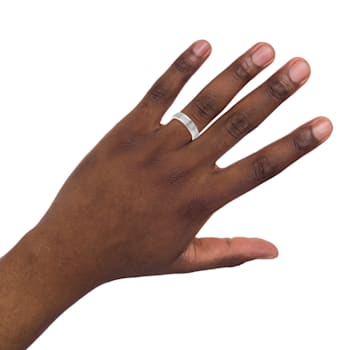 14K White Gold 4.5MM Flat Bevel Edge Brushed Finish Wedding Band by
Brilliant Expressions
