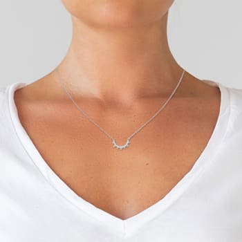 Sun Diamond Necklace in 10k White Gold 1/10ct (I-J Color, I3 Clarity),
17 inch