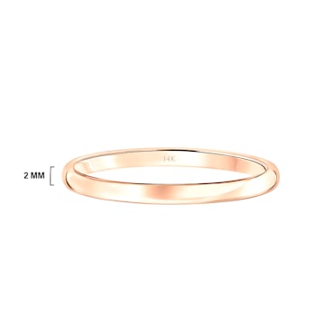Men’s or Women's 14K Rose Gold 2MM Comfort Fit Classic Wedding Band by
Brilliant Expressions
