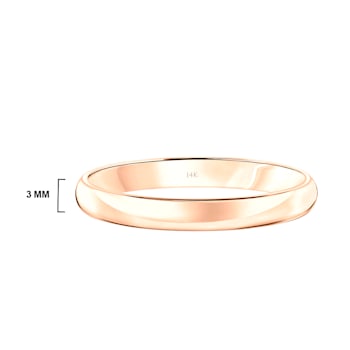 Men’s or Women's 14K Rose Gold 3MM Comfort Fit Classic Wedding Band by
Brilliant Expressions