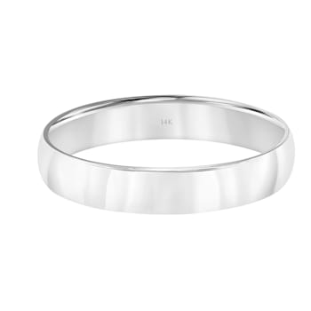 Men’s or Women's 14K  White Gold 4MM Comfort Fit Classic Wedding Band by
Brilliant Expressions