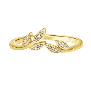 Diamond Leaf Ring for Women Wedding Band in 18K Yellow Vermeil 1/20ct
(I-J, I3)