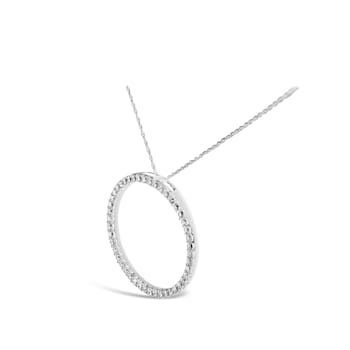 14K White Gold 1 Cttw Colorless Lab Diamond Endless Circle Pendant
Necklace (E-F, VS2-SI1), 16-18 in
