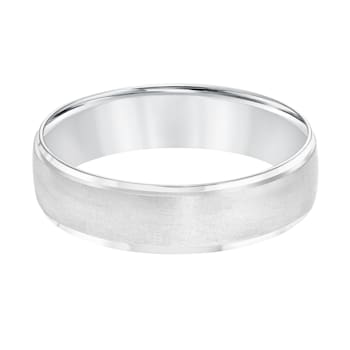 14K White Gold 6MM Flat Edge Brushed Satin Finish Wedding Band by
Brilliant Expressions