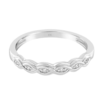 10K White Gold 0.04 ct Diamond-Accented Eternal Twist Band (I-J Color,
I2-I3 Clarity)