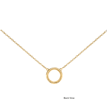 Open Circle Necklace in 10k Yellow Gold 1/10ct  (I-J Color, I3 Clarity),
17 inch