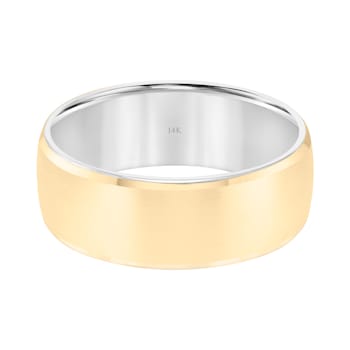 14K Two-Tone 7MM Roll Edge Brushed Satin Finish Wedding Band by
Brilliant Expressions
