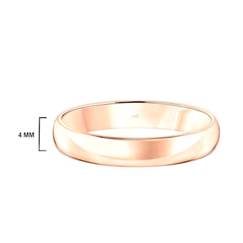 Men’s or Women's 14K Rose Gold 4MM Comfort Fit Classic Wedding Band by
Brilliant Expressions