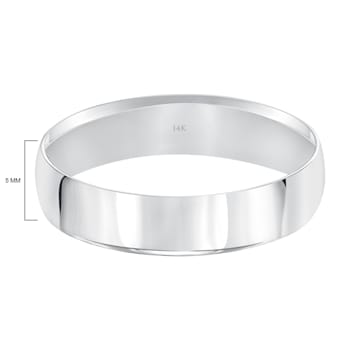 Men’s or Women's 14K White Gold 5MM Comfort Fit Classic Wedding Band by
Brilliant Expressions