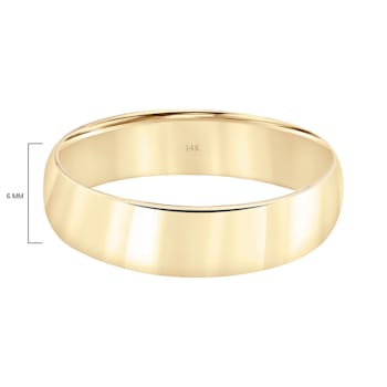 Men’s or Women's 14K Yellow Gold 6MM Comfort Fit Classic Wedding Band by
Brilliant Expressions