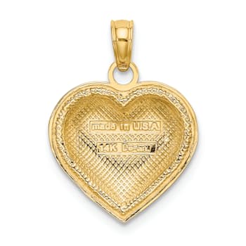 14k Yellow Gold Polished Domed Heart Pendant