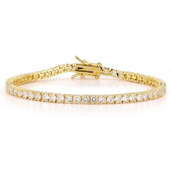 Rachel Zoe Round CZ Tennis Bracelet in 14K Gold Over Brass