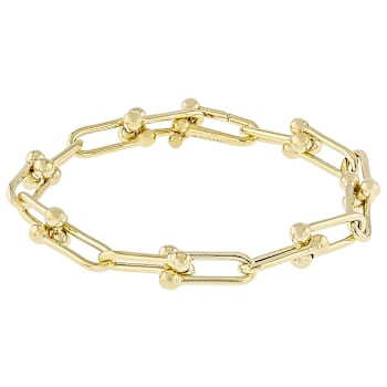 Stirrup Link Chain Bracelet In 18k Gold Over Sterling Silver