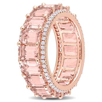 Morganite and Diamond 14K Rose Gold Ring 10.57ctw