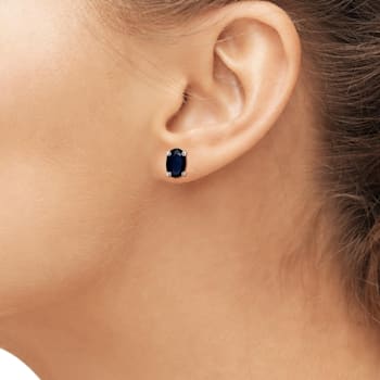 Black Sapphire Rhodium Over Sterling Silver Earrings 1.10ctw